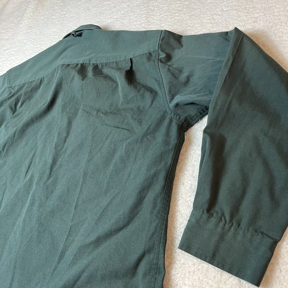 Cabelas Vintage Shirt Mens Large Green Long Sleeve Button Down Safari FADED - Picture 7 of 9